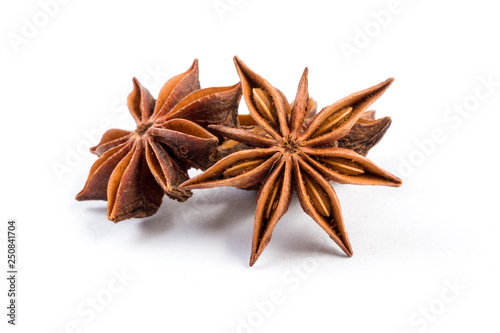 heap of anise stars isolated on white background