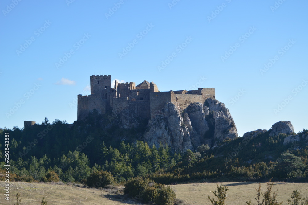 Roman Castle Of Loarre Dating From The 11th Century It Was Built By King Sancho III In Loarre Village. Landscapes, Nature, History. December 28, 2014. Riglos, Huesca, Spain.