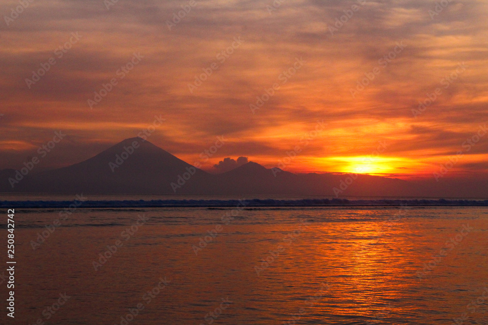 Sunset over Mount Agung - Gili Trawangan