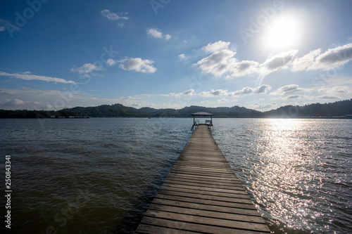 Wooden jetty located at Water Village, Brunei