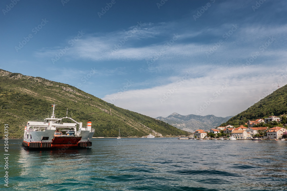 Ferries in Kotor Bay, Montenegro