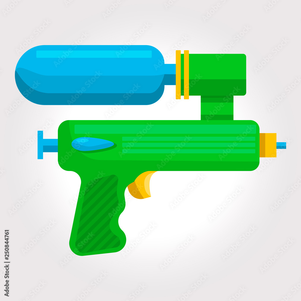 Green kids toy ,cosmic water gun on a white background. Green kids toy ,cosmic water gun on a white background.