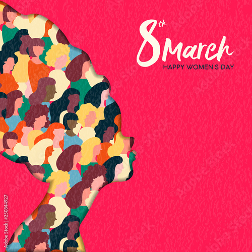 Womens Day 8th march african woman head card