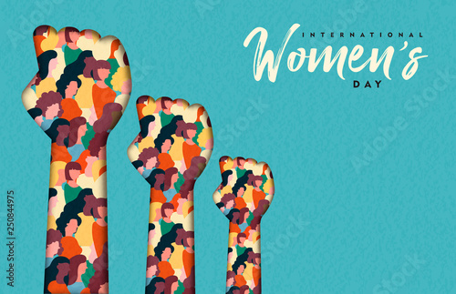 Women's Day card of women hands together