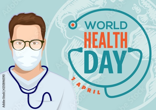 World Health Day concept poster. Vector illustration