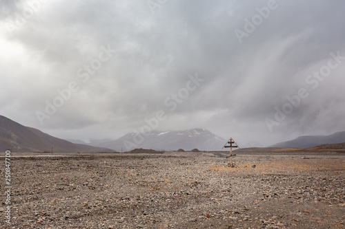 Pyramiden. Abandoned Soviet/Russian settlement in Svalbard, Norway. photo