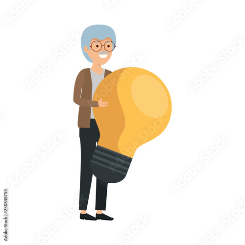 old man with bulb