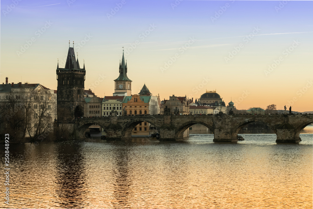 Charles Bridge Prague Sunset