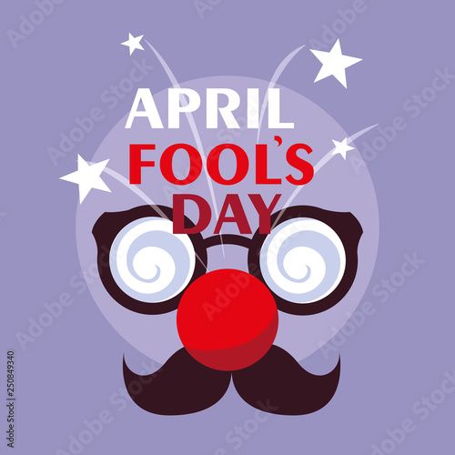 april fools day with crazy face accessories