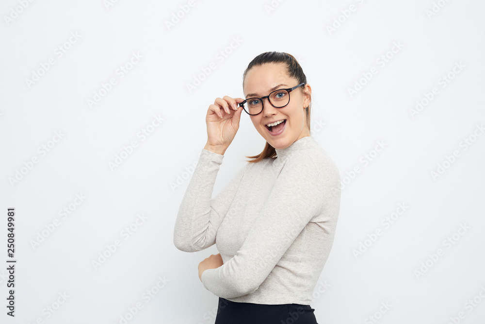 smiling young girl looking successful and professional smiling young girl looking successful and professional