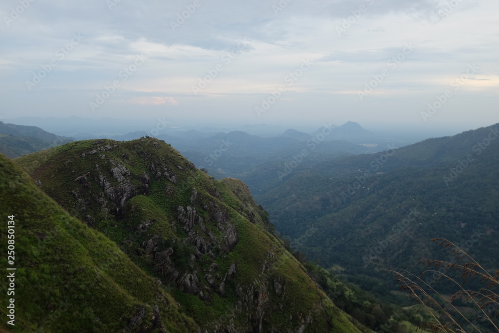 landscape with mountains and clouds