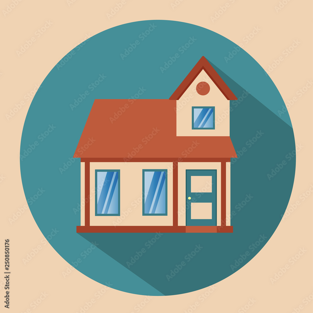 Small apartment house with an icon. Flat design. Small apartment house with an icon. Flat design.
