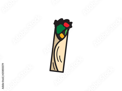 Lavash burrito vector illustration
