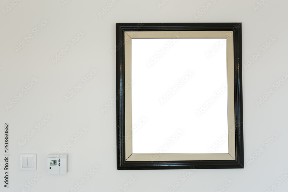 Black wooden photo frames mockup