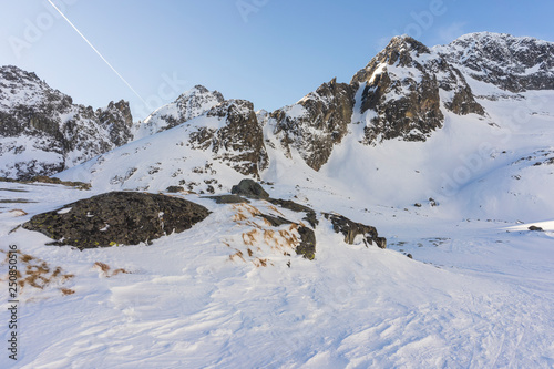 Kotlina Piatich Spisskych plies in winter. Tatra mountains. Slovakia.
