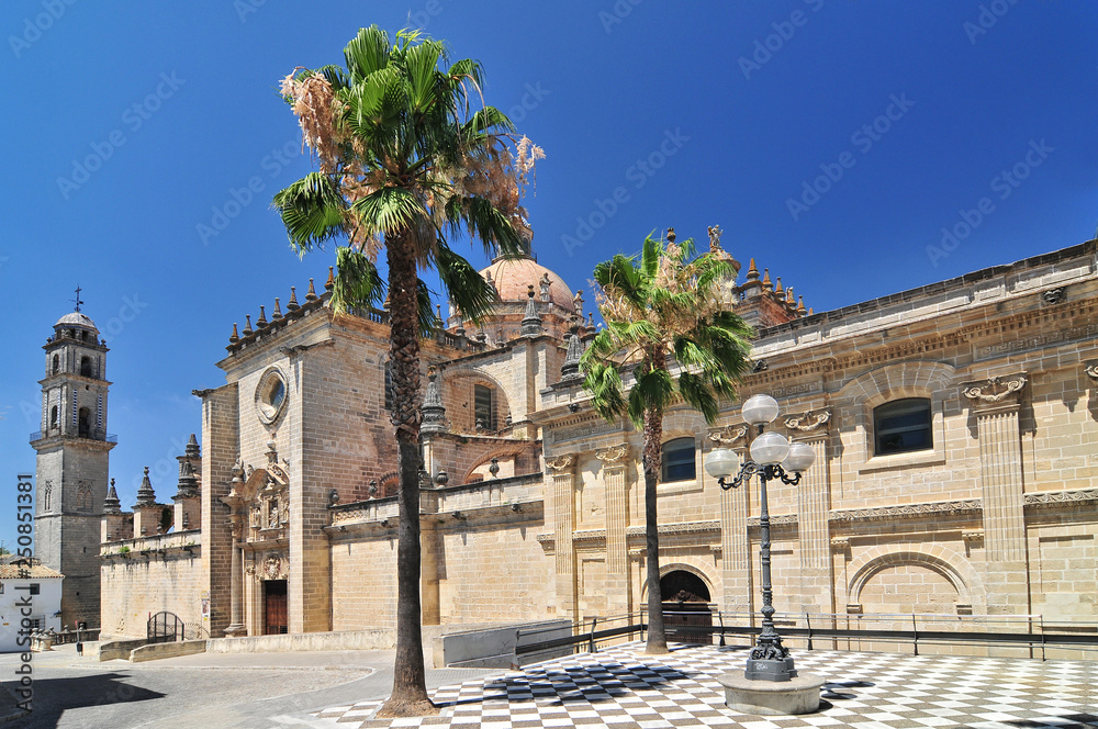 Obraz premium The Cathedral, Jerez de la Frontera, Cadiz Province, Andalucia, Spain, Western Europe.