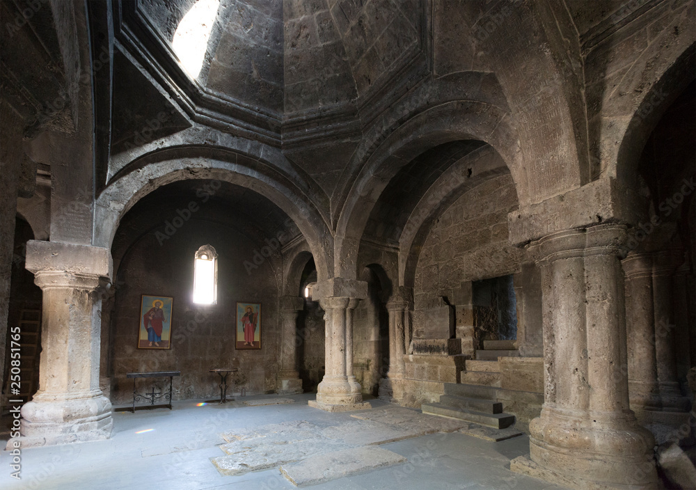 The interior of the old church in Ancient Haghartsin monastery. Armenia The interior of the old church in Ancient Haghartsin monastery. Armenia