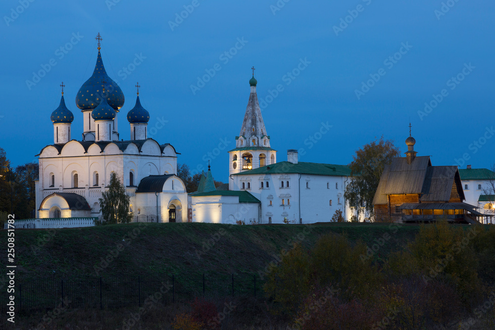 Suzdal Kremlin. Cathedral of the Nativity of the Virgin (XIII-XIX.) in night