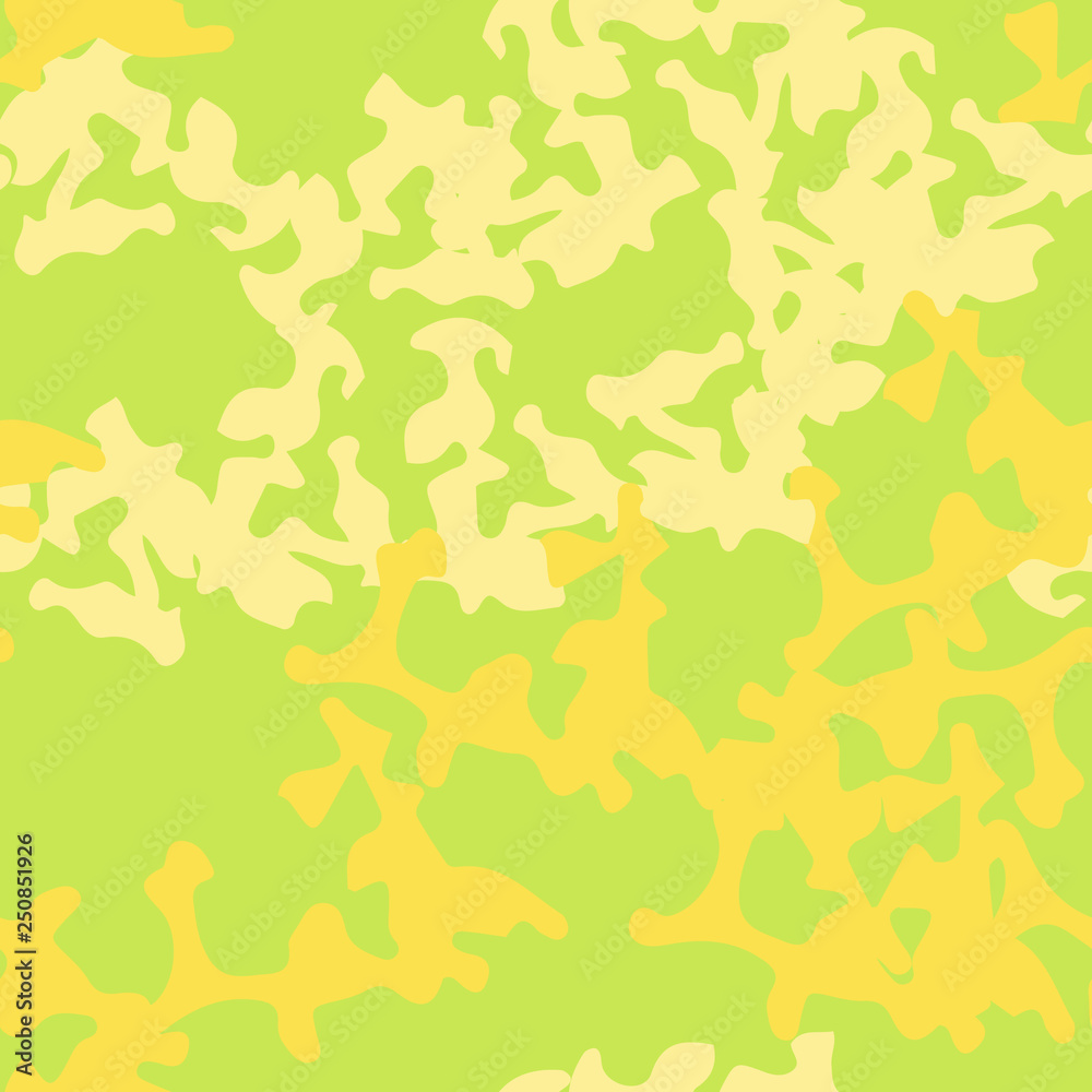 Summer UFO camouflage of various shades of green and yellow colors