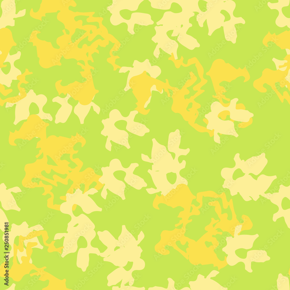 Summer UFO camouflage of various shades of green and yellow colors Summer UFO camouflage of various shades of green and yellow colors