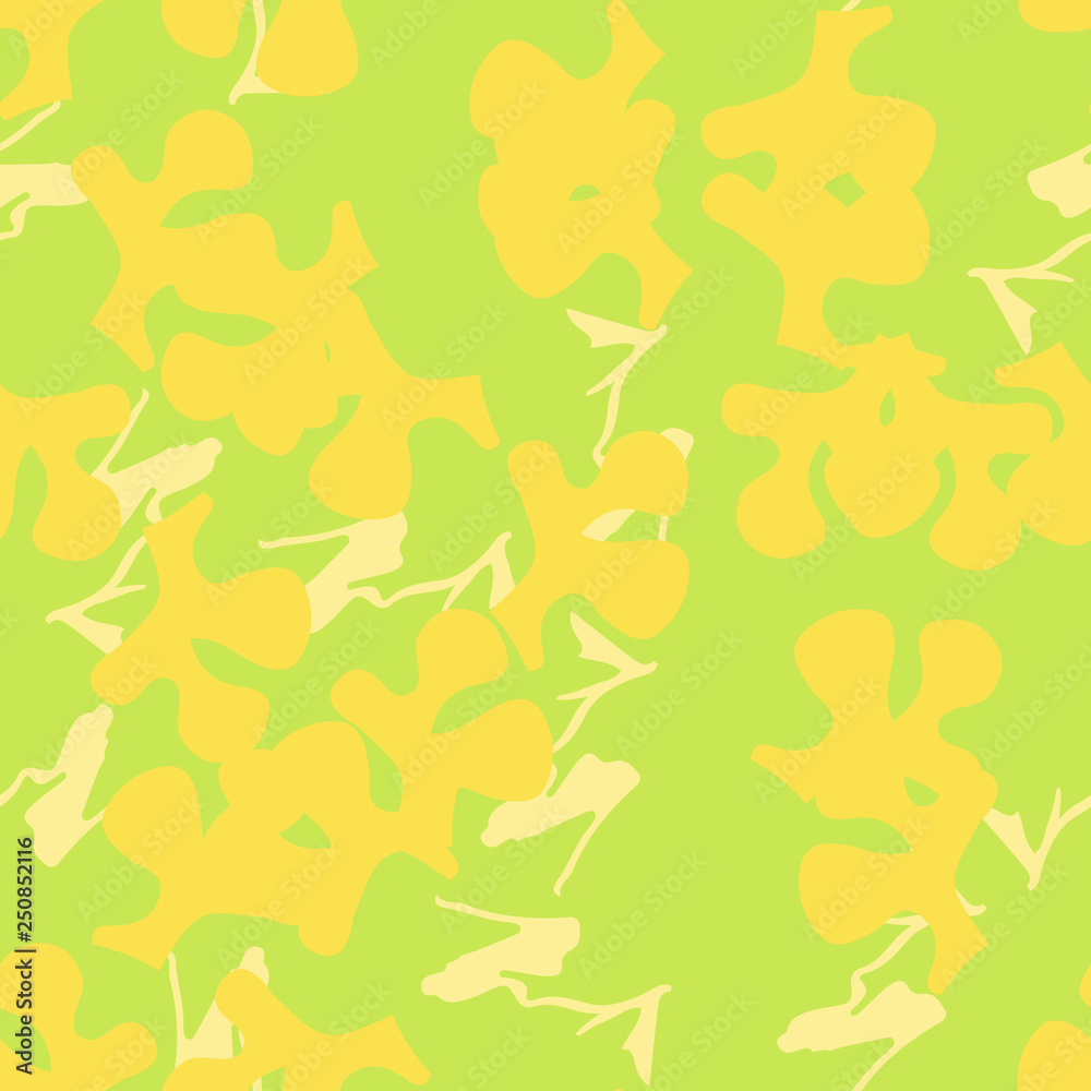 Summer UFO camouflage of various shades of green and yellow colors Summer UFO camouflage of various shades of green and yellow colors