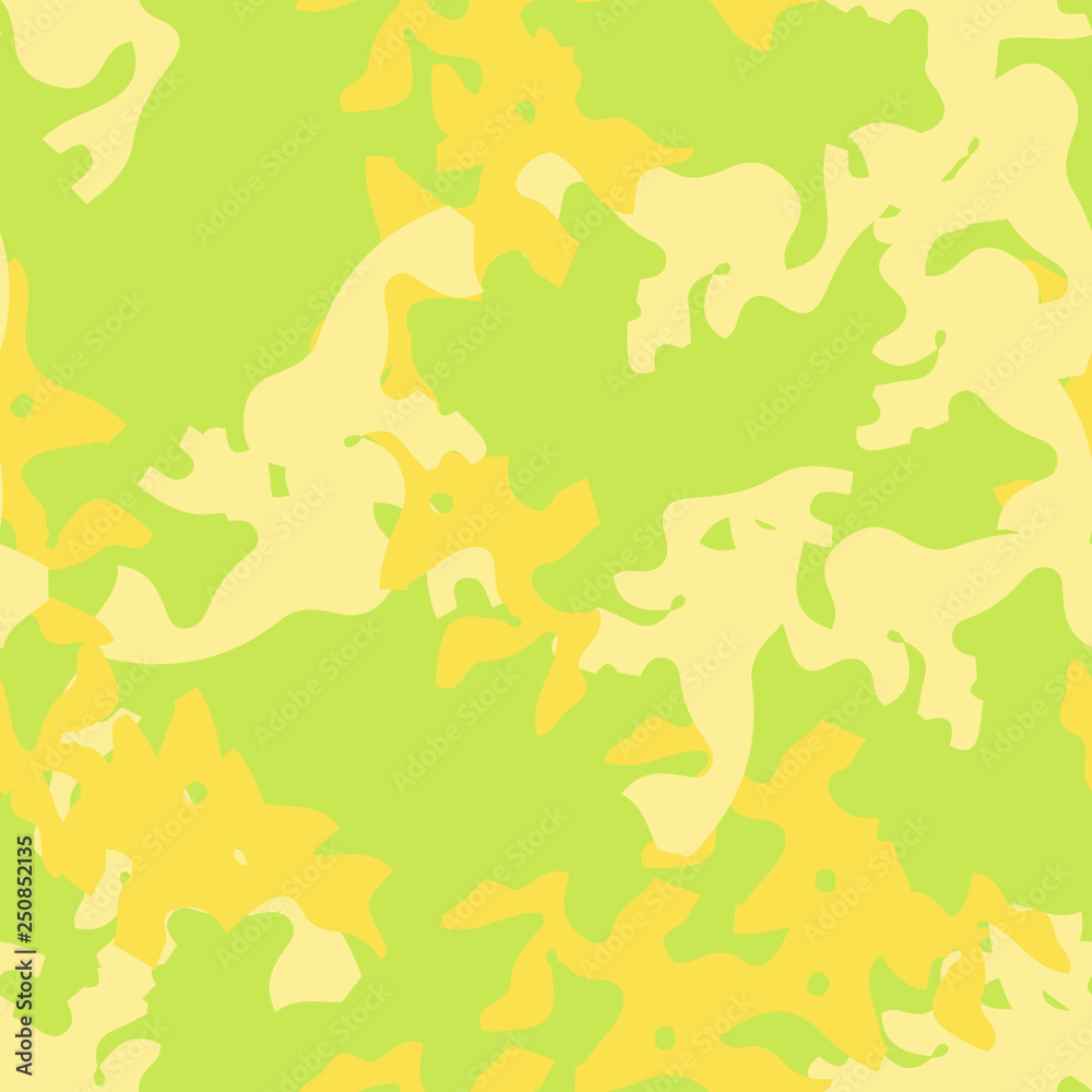 Summer UFO camouflage of various shades of green and yellow colors