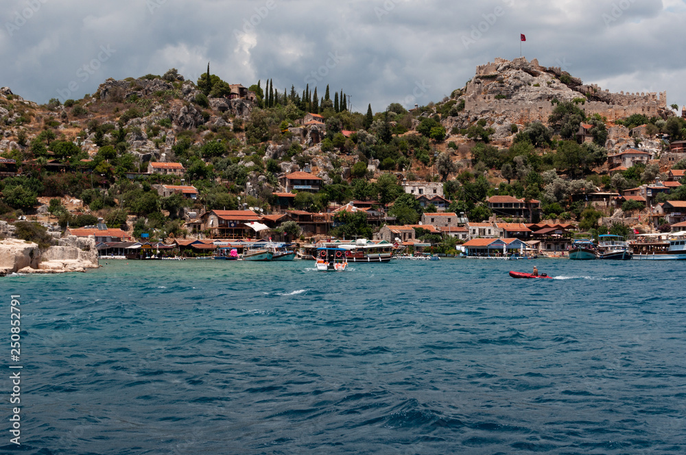 Fototapeta premium Village Kaleköy, ancient Simena, Antalya