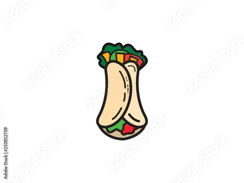 Lavash burrito vector illustration