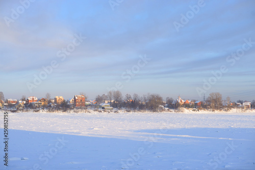View of Neva River at winter. © konstan