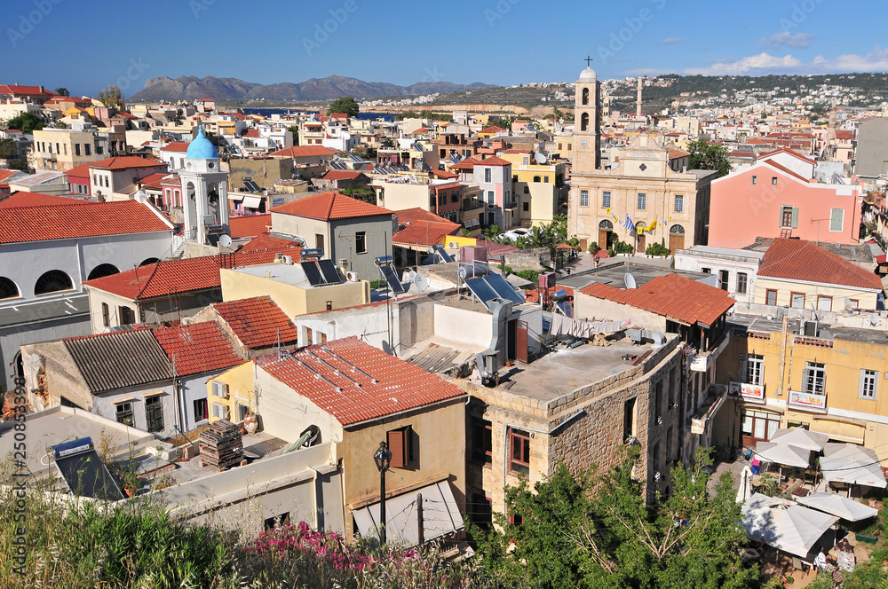 A fine view over roofs of Chania, Crete, Greece, Europe.