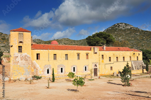 Gouverneto Monastery (Moni Gouvernetou), one of the oldest monasteries in Crete, in Akrotiri Peninsula, Chania Prefecture, Greece. photo