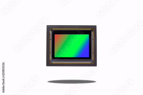 The image sensor of ditital camera on white background