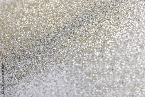 Closeup view of sparkling silver glitter background © New Africa