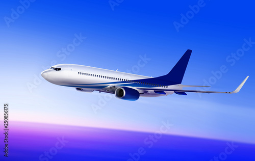 passenger aircraft in beautiful sky