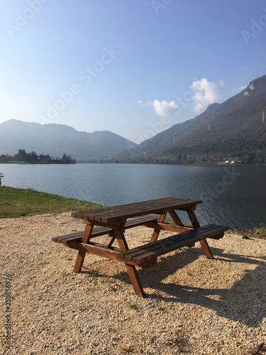 bench at the lake