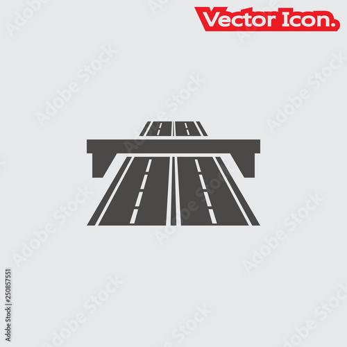 Motorway icon isolated sign symbol and flat style for app, web and digital design. Vector illustration.