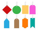 Collection of colorful hang tags set isolated on white background -  Vector illustration