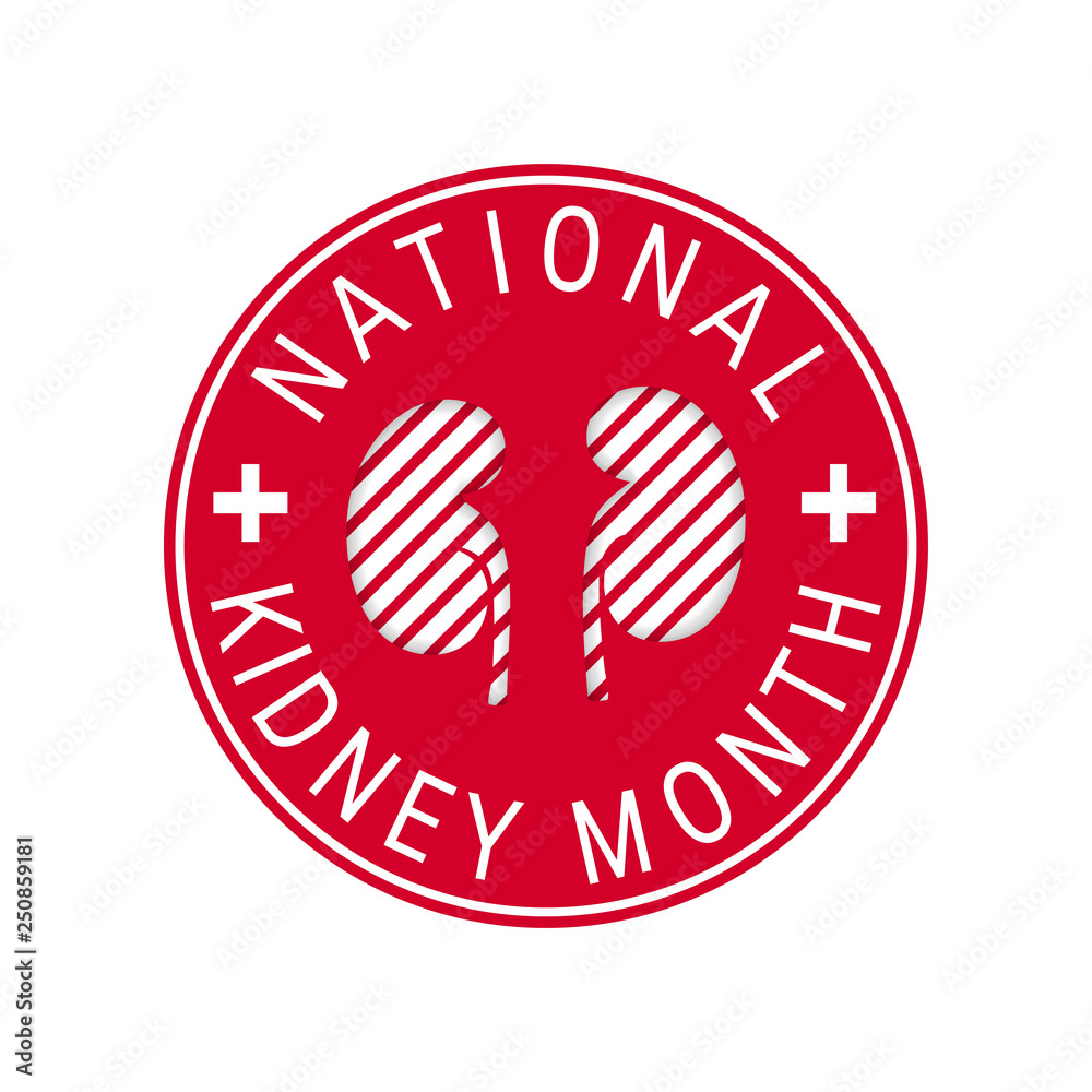 National kidney month concept in flat style
