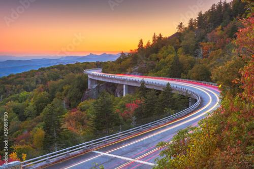 Grandfather Mountain, North Carolina, USA at Linn Cove Viaduct. photo