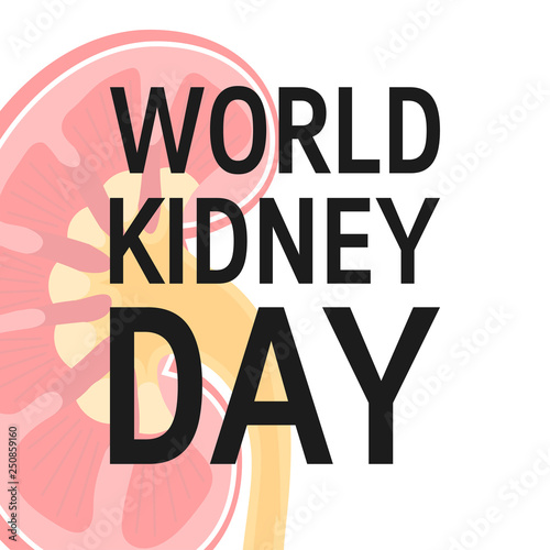 World kidney day concept in flat style