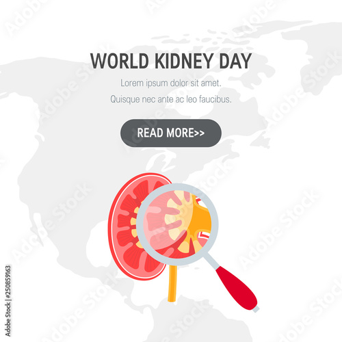 World kidney day concept in flat style