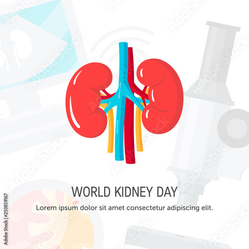 World kidney day concept in flat style