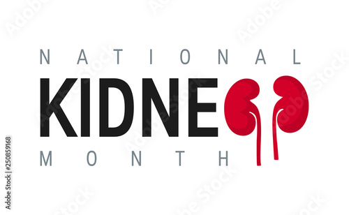 National kidney month concept in flat style