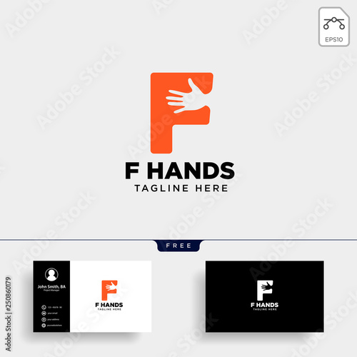 minimal F letter, initial hand logo template vector illustration icon element