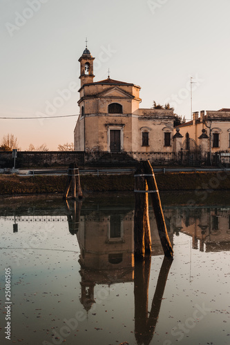 Small church reflected on t...