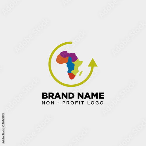 africa care non profit logo template vector illustration icon element isolated