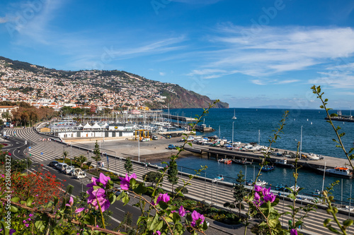 Funchal marina, port, Madeira island, Portugal - December 2018