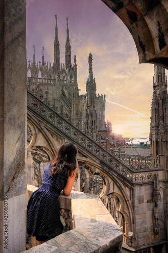 Картината върху платно Nice view in the city of Milan in Italy (Europe)