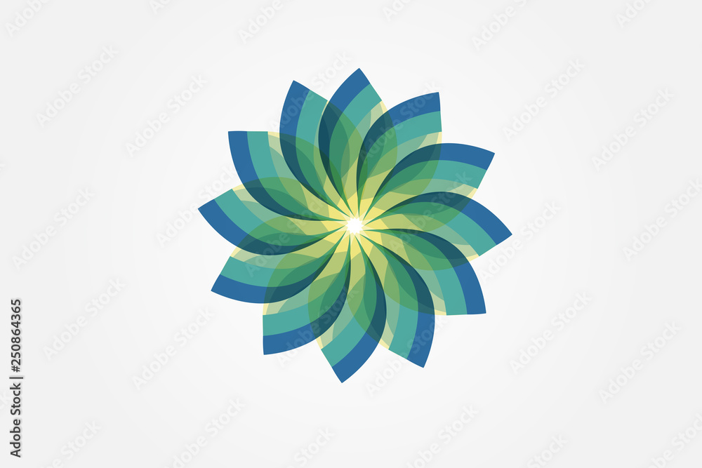 Abstract green flower logo vector image design