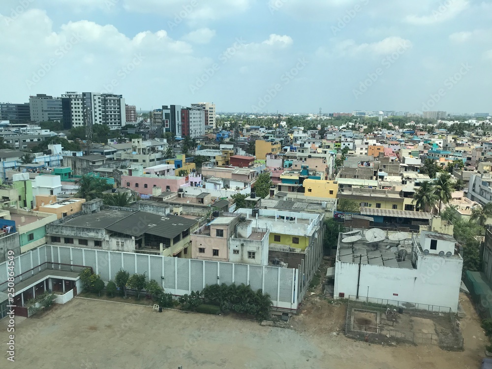 Colorful City View in Chennai, India